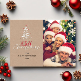 Cartes Pour Fêtes Annuelles Police d'écriture de Noël Minimaliste Élégant