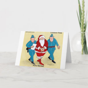 Cartes Pour Fêtes Annuelles Police Navidad Funny Cadeaux de Noël et Tee - shir