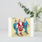 Cartes Pour Fêtes Annuelles Police Navidad : Père Noël A Été Très Mauvais (Debout devant)