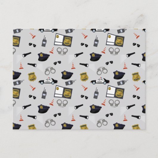 Cartes Pour Fêtes Annuelles Police Themed Policeman Cop Pattern (Devant)
