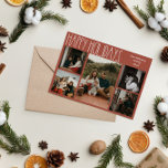 Cartes Pour Fêtes Annuelles Polka Boho Rouge en terre cuite point cinq photos<br><div class="desc">Cette carte de vacances en terre cuite rouge boho polka point cinq photo est parfaite pour votre accueil de vacances bohème moderne inspiré de la ferme. La police de caractères rustique classique mais délicate dessinée à la main lui donne un aspect terreux vintage tout en le gardant mignon et simple....</div>