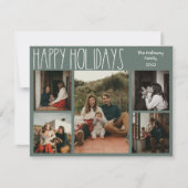 Cartes Pour Fêtes Annuelles Polka Boho vert point cinq photos (Devant)