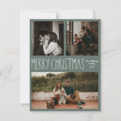 Cartes Pour Fêtes Annuelles Polka Boho Vert Point Noël Classique Trois Photo (Devant)