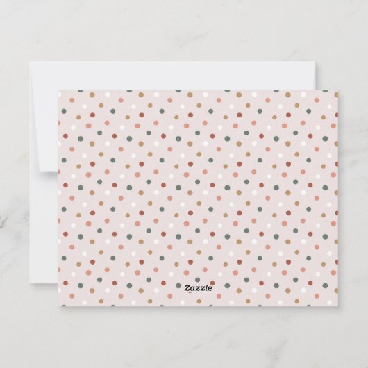 Cartes Pour Fêtes Annuelles Polka Boho vert point Noël Trois photos (Dos)