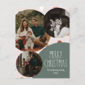 Cartes Pour Fêtes Annuelles Polka Boho vert point Noël Vertical 3 photos (Devant)