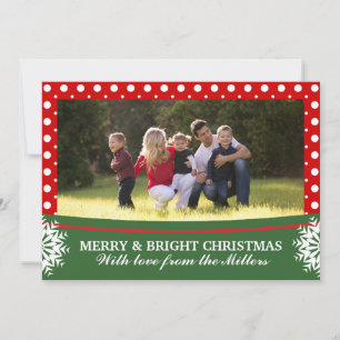 Cartes Pour Fêtes Annuelles Polka point rouge blanc vert rouge Noël Groupement