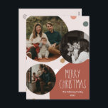 Cartes Pour Fêtes Annuelles Polka rouge Boho point Noël Abstrait trois photos<br><div class="desc">Cette carte postale de vacances abstraite de Noël à pois de boho rouge est parfaite pour votre accueil de vacances à la bohème moderne inspiré de la ferme. La police de caractères rustique classique mais délicate dessinée à la main lui donne un aspect terreux vintage tout en le gardant mignon...</div>