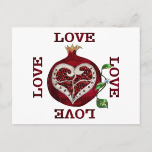 Cartes Pour Fêtes Annuelles Pomegranate Heart LOVE Valentine