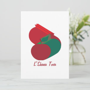 Cartes Pour Fêtes Annuelles Pomme et grenade en 3D Shana Tova