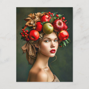 Cartes Pour Fêtes Annuelles Pomme rustique et dame cerise