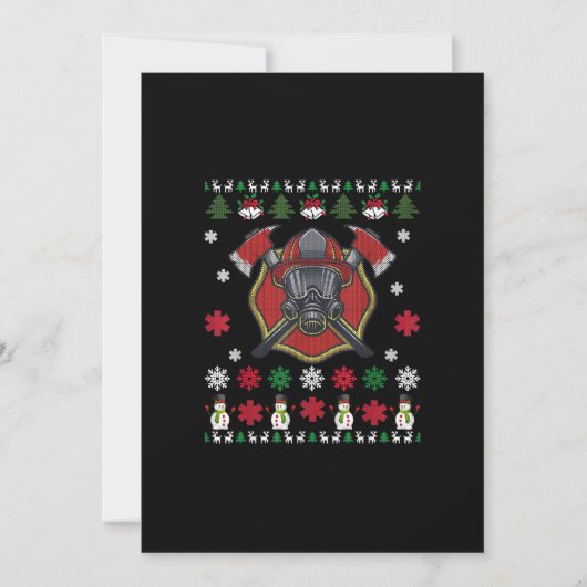 Cartes Pour Fêtes Annuelles Pompier Drôle Noël Joli Amour Dons (Devant)