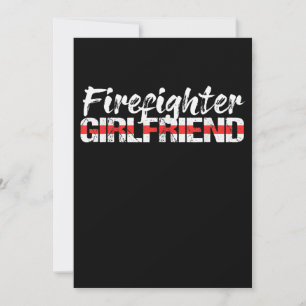 Cartes Pour Fêtes Annuelles Pompier Girlfriend Mince Red Line Firewoman