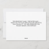 Cartes Pour Fêtes Annuelles Pompier Joyeux Noël Red Line Merci (Dos)