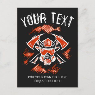 Cartes Pour Fêtes Annuelles Pompier. Service d'incendie. Modèle.