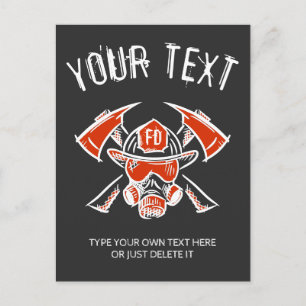 Cartes Pour Fêtes Annuelles Pompiers. Service d'incendie. Modèle.