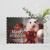 Cartes Pour Fêtes Annuelles Pompon de hamster de nain blanc (Debout devant)