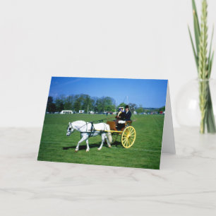 Cartes Pour Fêtes Annuelles Poney blanc et piège