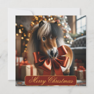 Cartes Pour Fêtes Annuelles Poney de Noël 