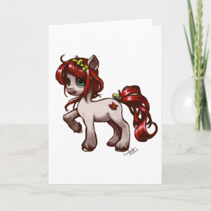Cartes Pour Fêtes Annuelles Poney de poinsettia