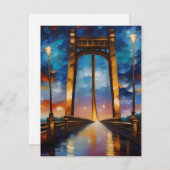 Cartes Pour Fêtes Annuelles Pont À Sundown D (Devant / Derrière)