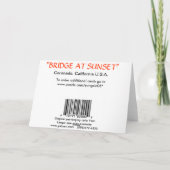 CARTES POUR FÊTES ANNUELLES PONT À SUNSET-T (Dos)