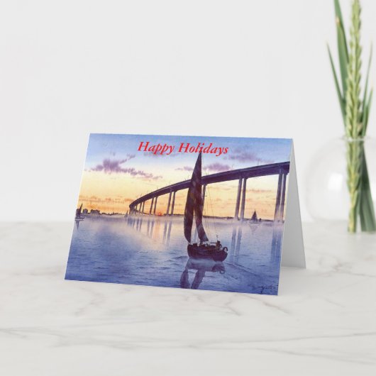 CARTES POUR FÊTES ANNUELLES PONT À SUNSET-T (Devant)