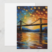 Cartes Pour Fêtes Annuelles Pont Au Soleil Un (Devant / Derrière)