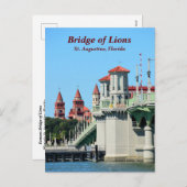 Cartes Pour Fêtes Annuelles Pont des Lions St Augustine, Floride (Devant / Derrière)