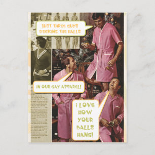 Cartes Pour Fêtes Annuelles Pont the Halls funny gay Xmas postcard