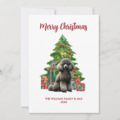 Cartes Pour Fêtes Annuelles Poodé Personnalisé Chien Famille Noël (Devant)
