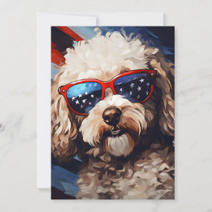 Cartes Pour Fêtes Annuelles Poodle 4 juillet fête de l'indépendance