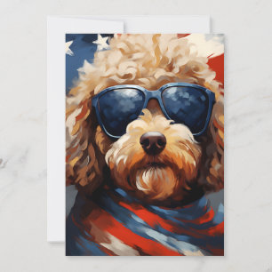 Cartes Pour Fêtes Annuelles Poodle 4 juillet fête de l'indépendance
