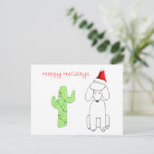 Cartes Pour Fêtes Annuelles Poodle Cactus Christmas (Debout devant)
