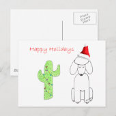 Cartes Pour Fêtes Annuelles Poodle Cactus Christmas (Devant / Derrière)