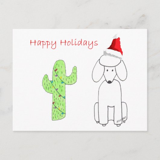 Cartes Pour Fêtes Annuelles Poodle Cactus Christmas (Devant)