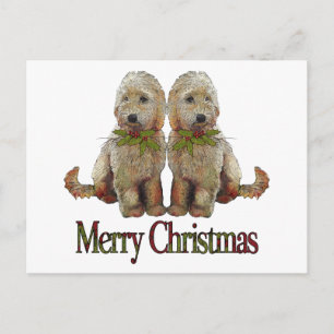 Cartes Pour Fêtes Annuelles Poodle, Golden Doodle Couple Noël : Art