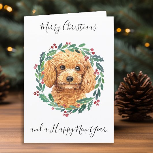 Cartes Pour Fêtes Annuelles Poodle Joyeux Noël Chien tendance
