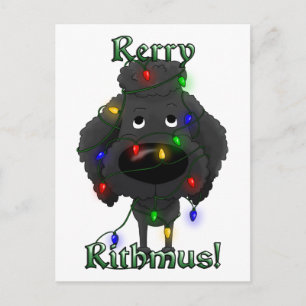 Cartes Pour Fêtes Annuelles Poodle - Lumières de Noël