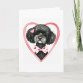 Cartes Pour Fêtes Annuelles Poodle noir Valentine Day Custom Text aquarelle (Devant)