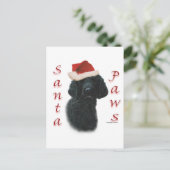 Cartes Pour Fêtes Annuelles Poodle Père Noël Paws (Debout devant)