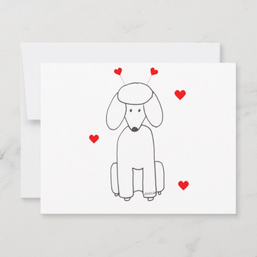 Cartes Pour Fêtes Annuelles Poodle Valentine Oars (Devant)