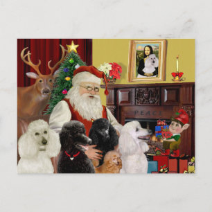 Cartes Pour Fêtes Annuelles Poodles de Père Noël (St+T)