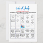 Cartes Pour Fêtes Annuelles Pool Party Oncle Sam 4 juillet Bingo (Devant)