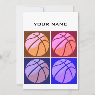 Cartes Pour Fêtes Annuelles Pop Art Basketball Votre nom