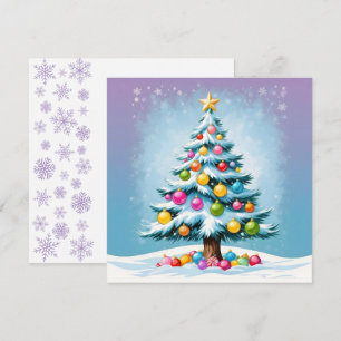 Cartes Pour Fêtes Annuelles Pop Art Cartoon Arbre de Noël Ornements colorés
