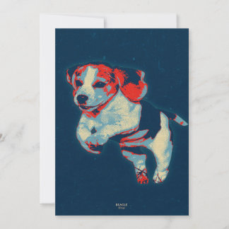 Cartes Pour Fêtes Annuelles Pop Art Chien | Heureux Beagle