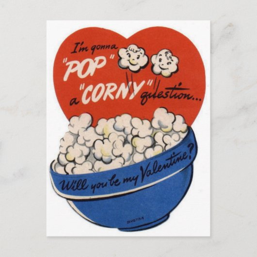 Cartes Pour Fêtes Annuelles Pop "Corny" Valentine (Devant)