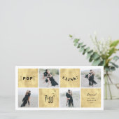 Cartes Pour Fêtes Annuelles Pop Fizz Clink Blocs du Nouvel An 4 Photo Collage (Debout devant)