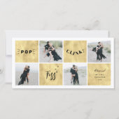 Cartes Pour Fêtes Annuelles Pop Fizz Clink Blocs du Nouvel An 4 Photo Collage (Devant)