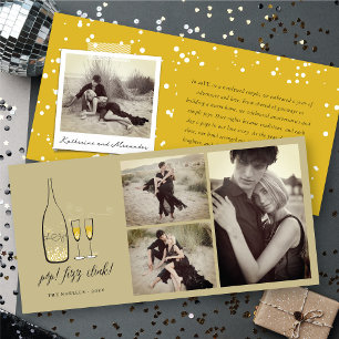 Cartes Pour Fêtes Annuelles Pop Fizz Clink Gold Champagne Chic 3 Photo
